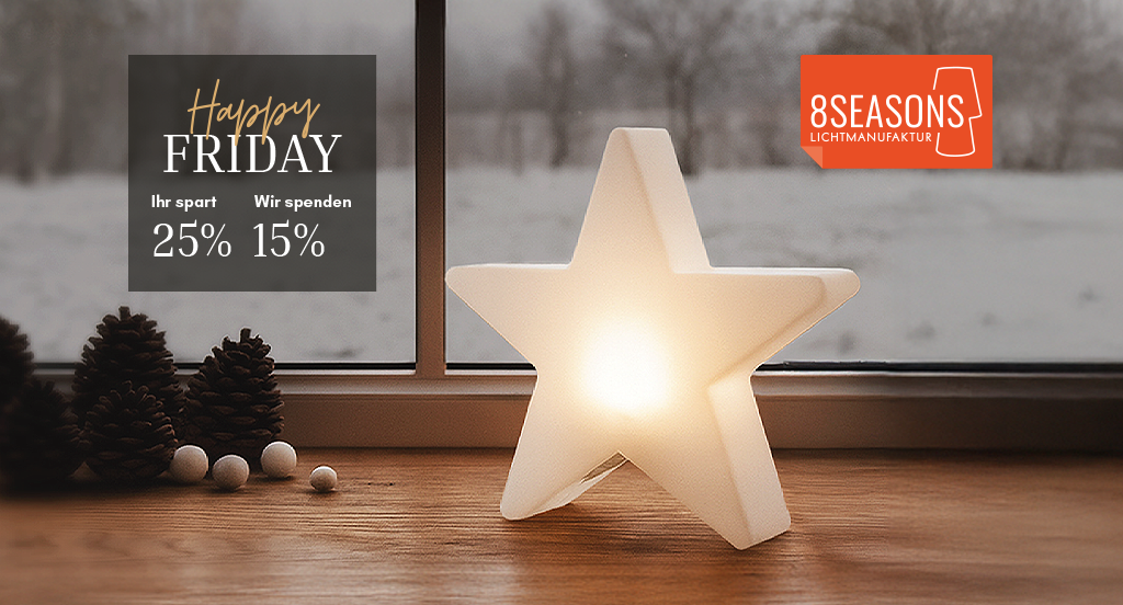 Der Happy Friday bei 8 seasons design ist zurück – Für den guten Zweck