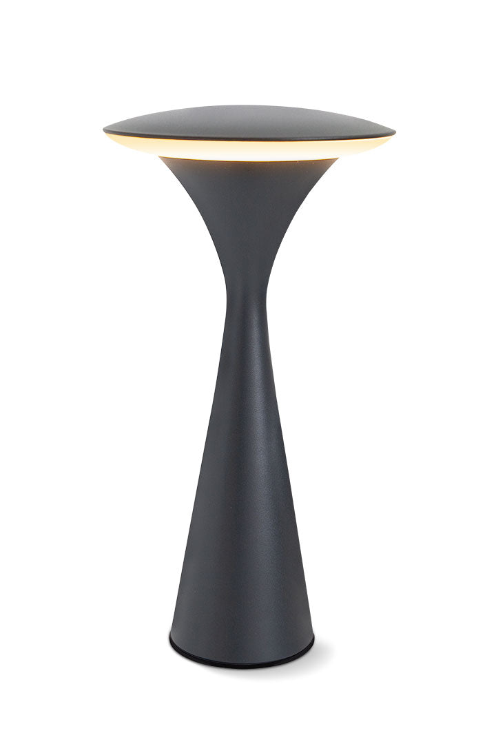 Kabellose Tischlampe Hello Space mit Akku in anthrazit für den Innen- und Außenbereich
