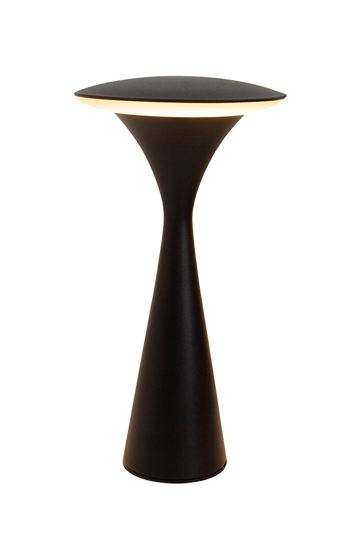 Kabellose Tischlampe Hello Space mit Akku in schwarz für den Innen- und Außenbereich