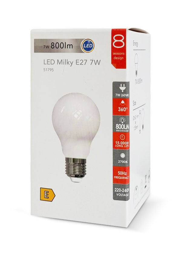 LED Birne Milky E27 7W