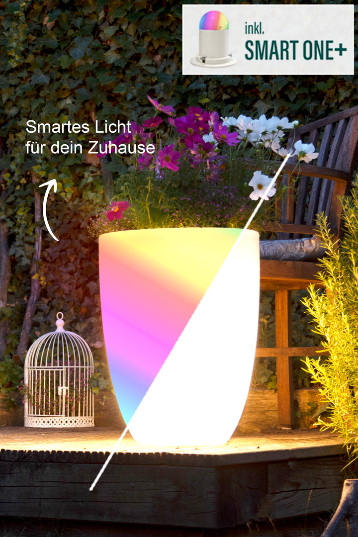LED Blumentopf Shining Curvy Pot M