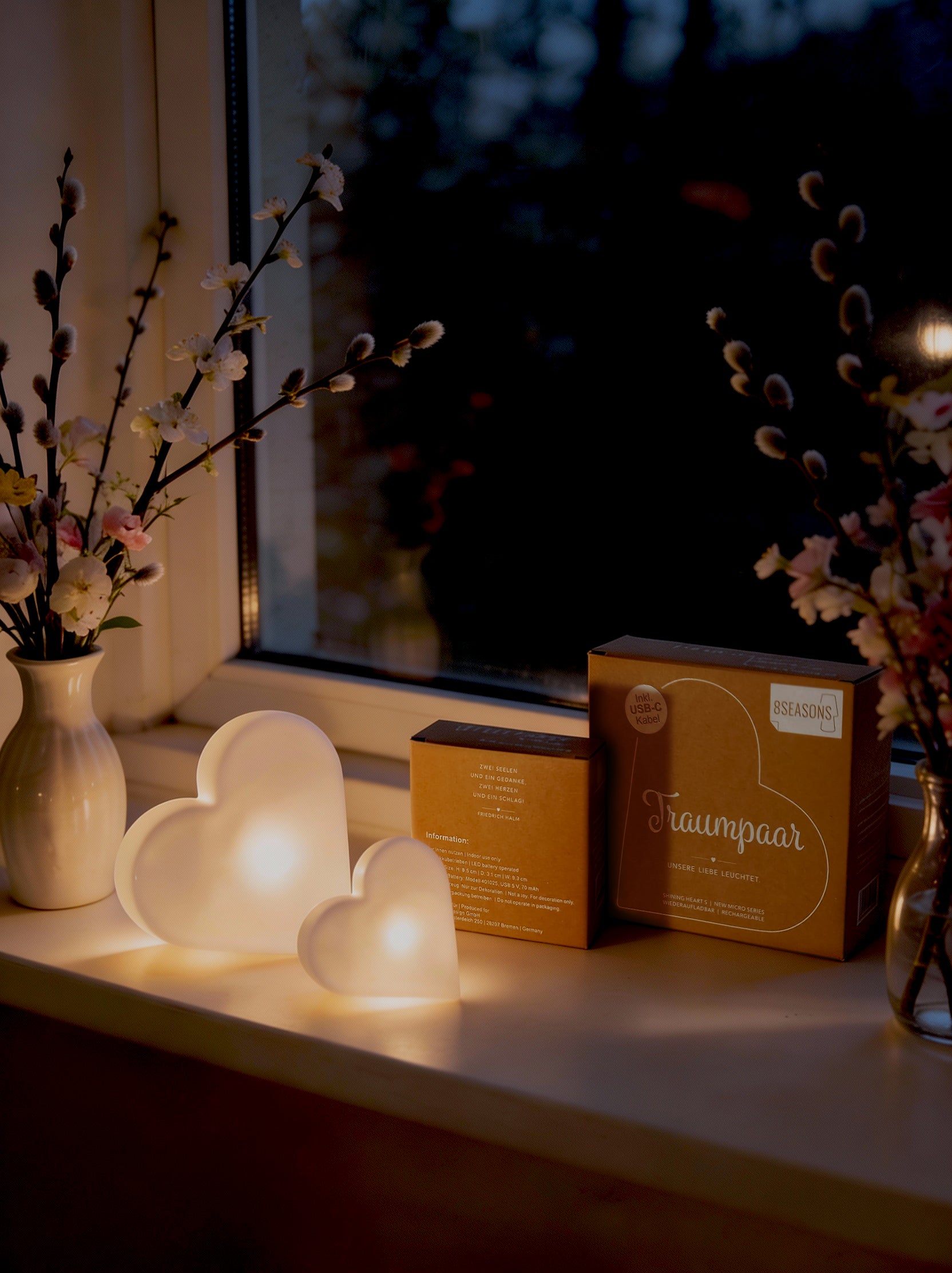 Tischlampe "Traumpaar" Shining Heart Micro USB-C