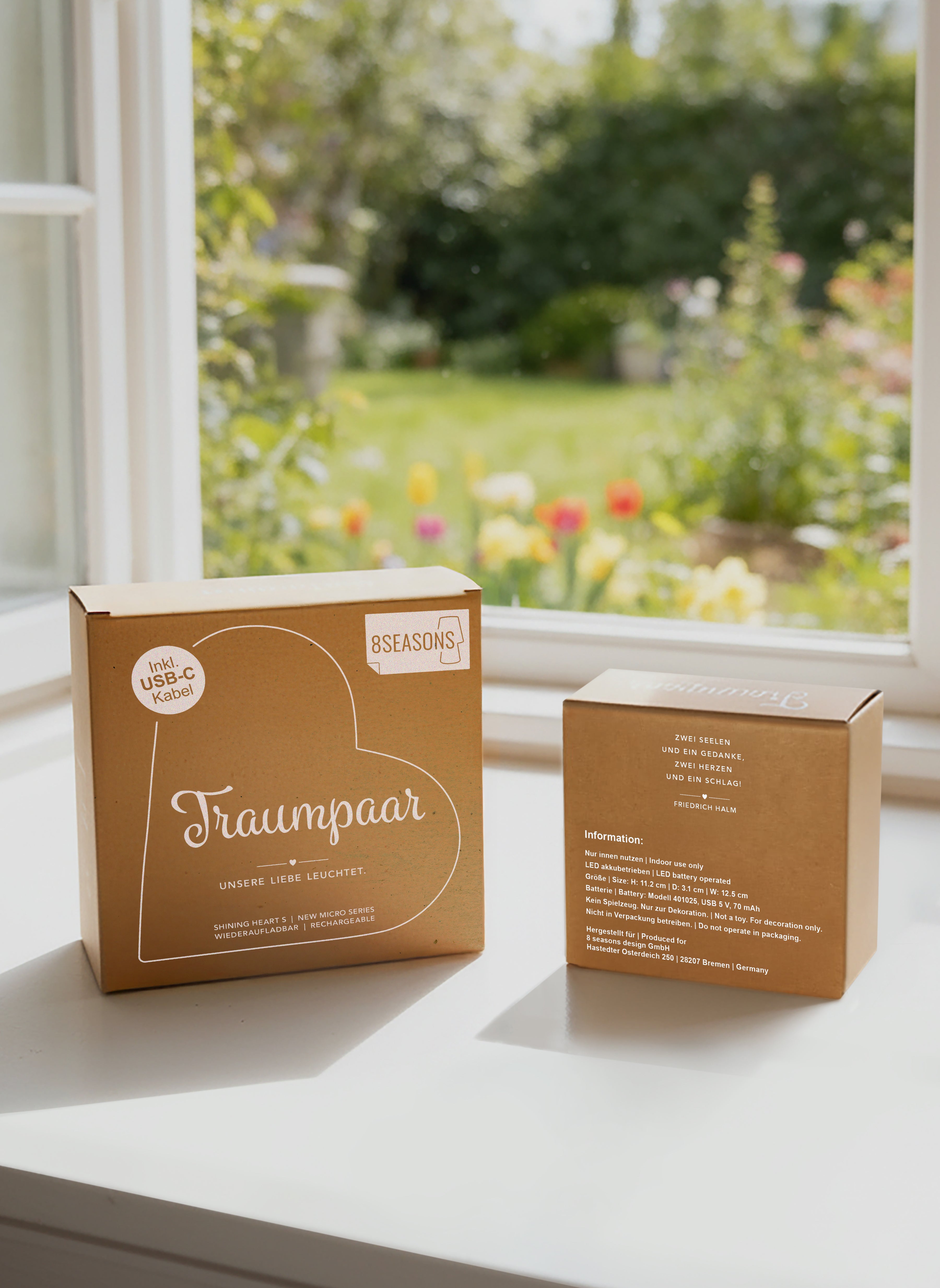 Tischlampe "Traumpaar" Shining Heart Micro USB-C