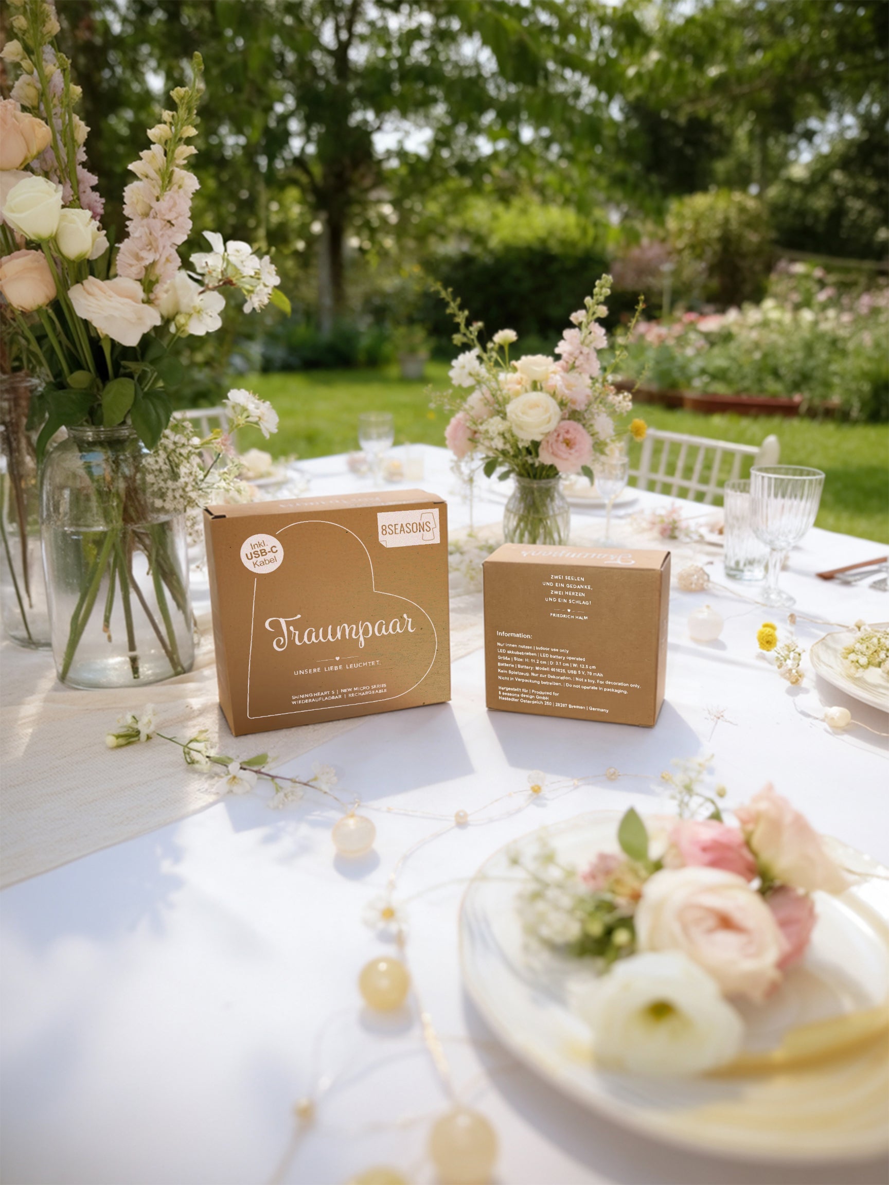 Tischlampe "Traumpaar" Shining Heart Micro USB-C