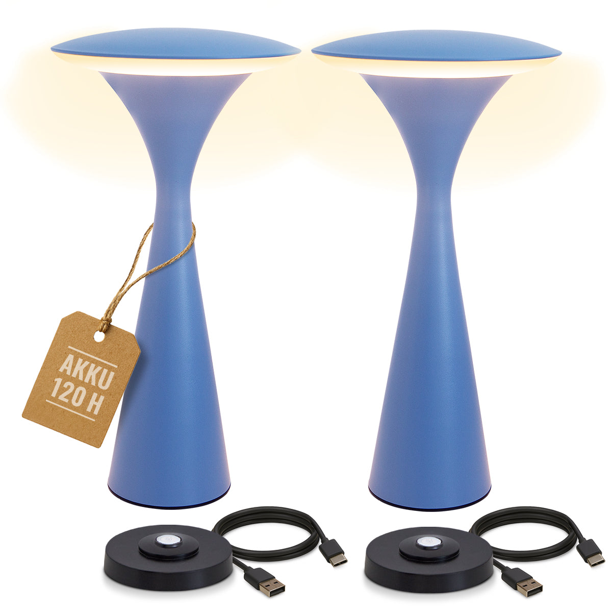 8 seasons design, Tischlampe, Akku, USB, kabellos, Innen, Außen