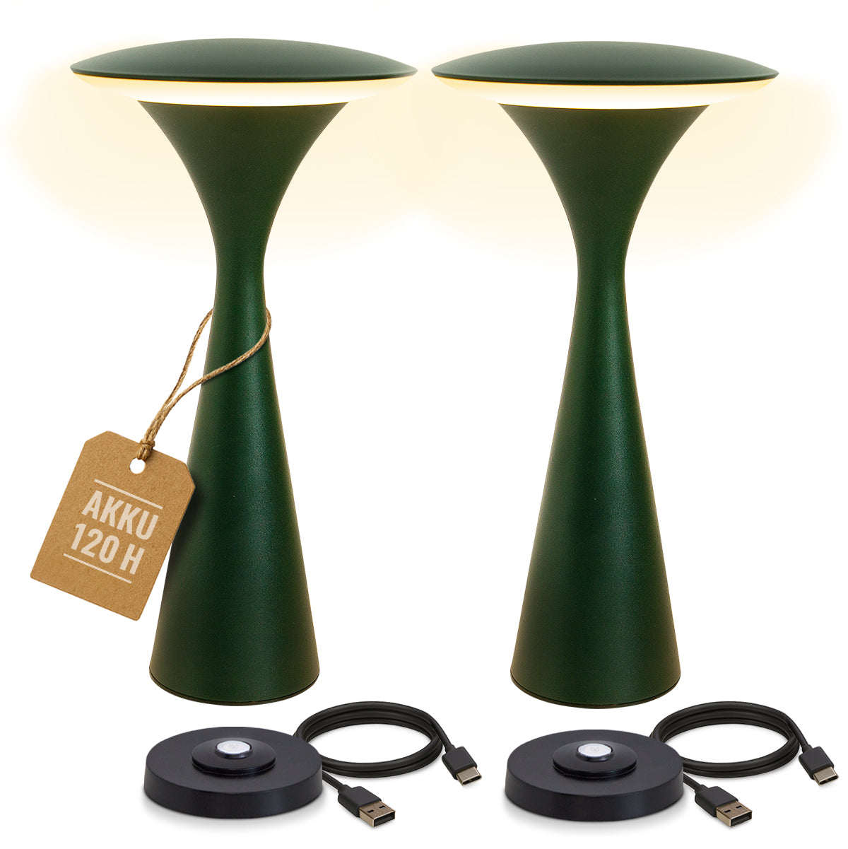 8 seasons design, Tischlampe, Akku, USB, kabellos, Innen, Außen