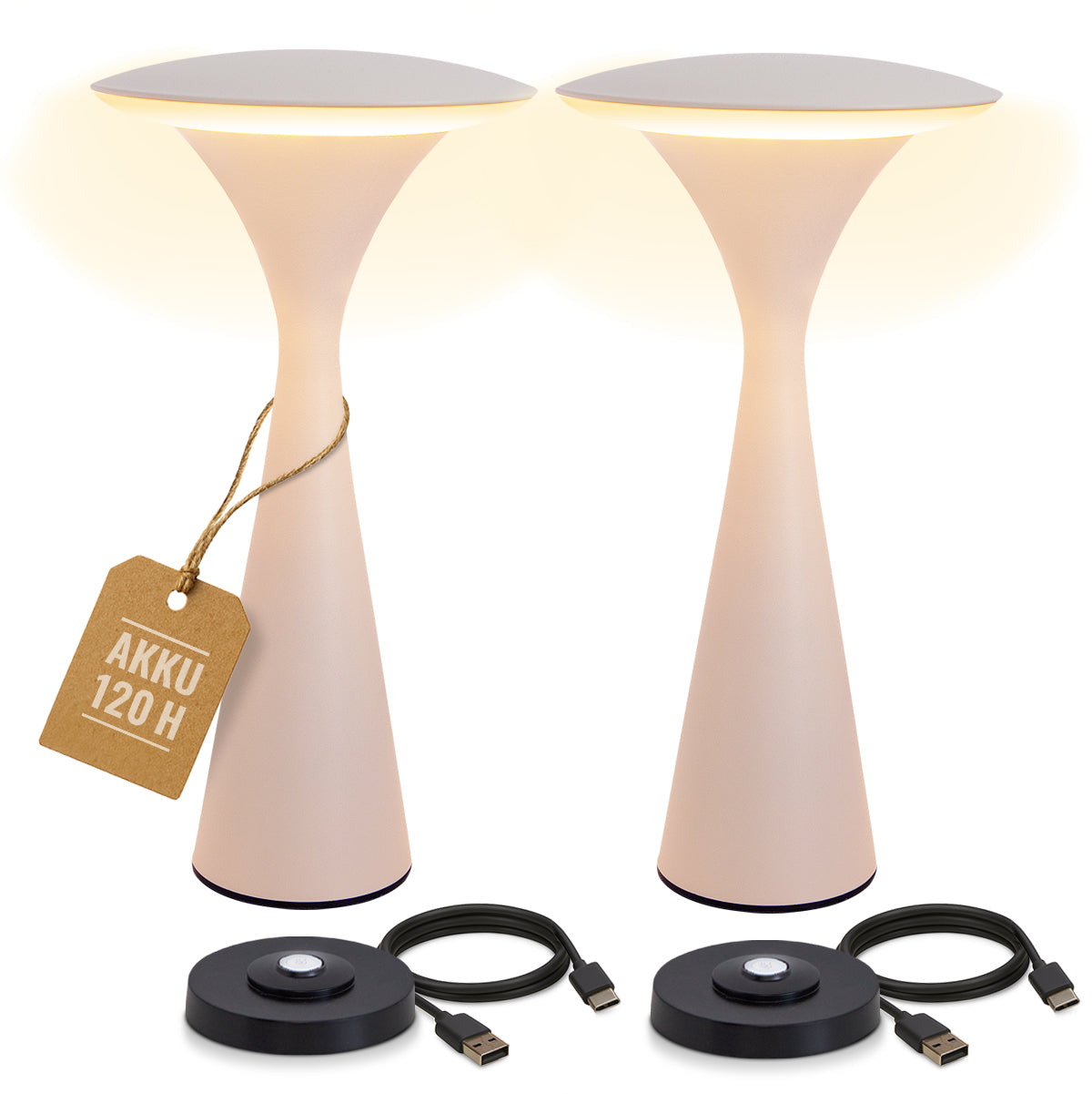 8 seasons design, Tischlampe, Akku, USB, kabellos, Innen, Außen