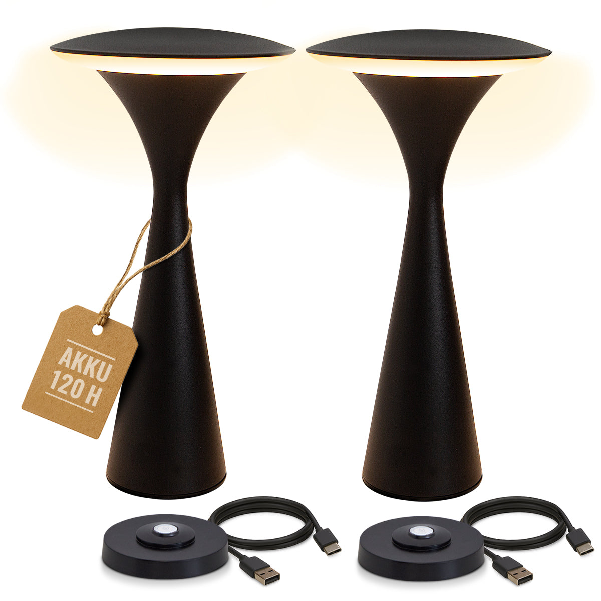 8 seasons design, Tischlampe, Akku, USB, kabellos, Innen, Außen
