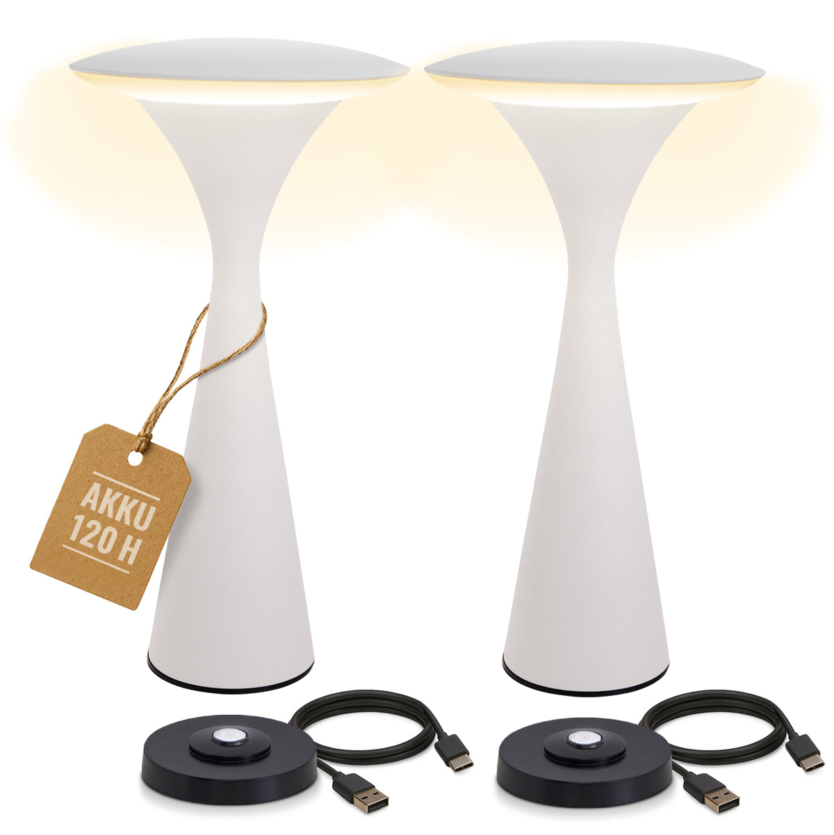 8 seasons design, Tischlampe, Akku, USB, kabellos, Innen, Außen